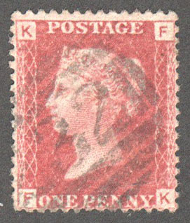 Great Britain Scott 33 Used Plate 107 - FK - Click Image to Close